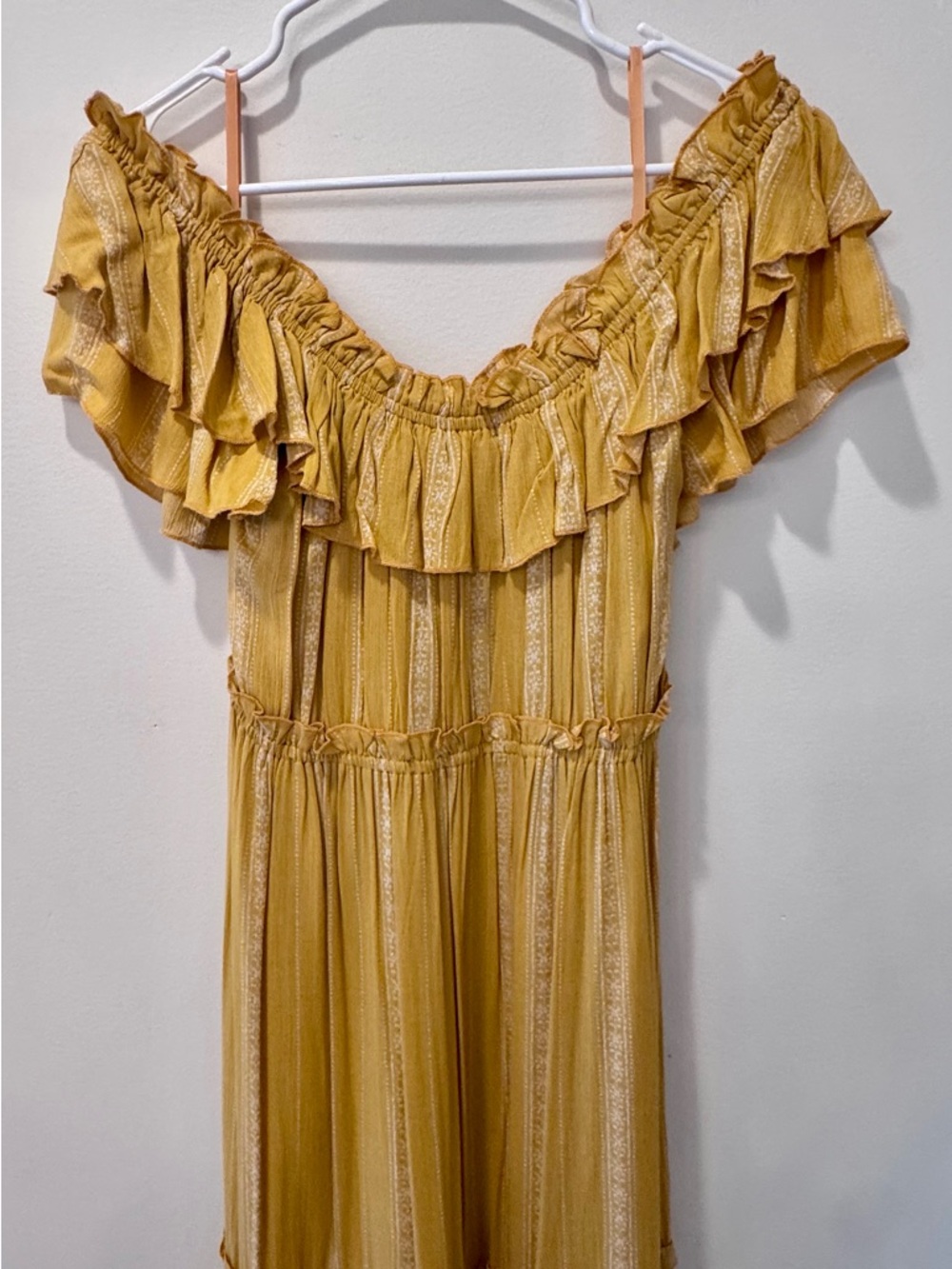 Pinch Mustard Yellow Ruffled Dress Top - Picture 4 of 5